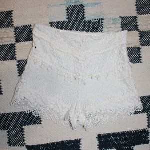 Urban Outfitters White Lace Shorts